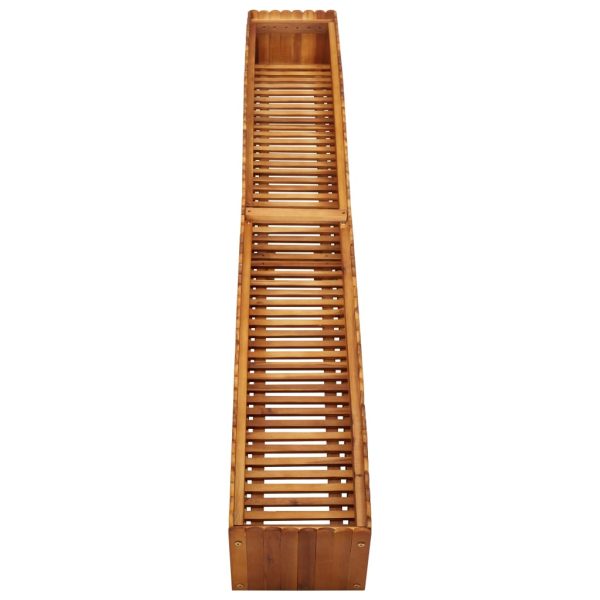 Vaso/floreira de jardim 200x30x25 cm madeira de acácia maciça - Image 4