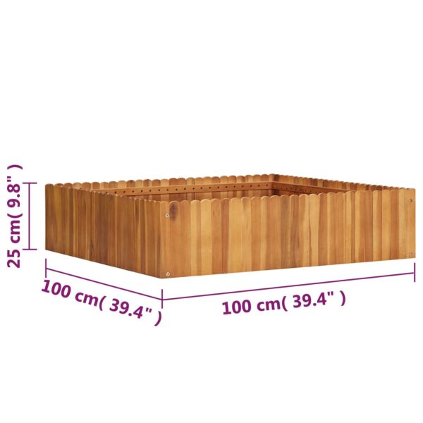 Vaso/floreira de jardim 100x100x25 cm madeira de acácia maciça - Image 5