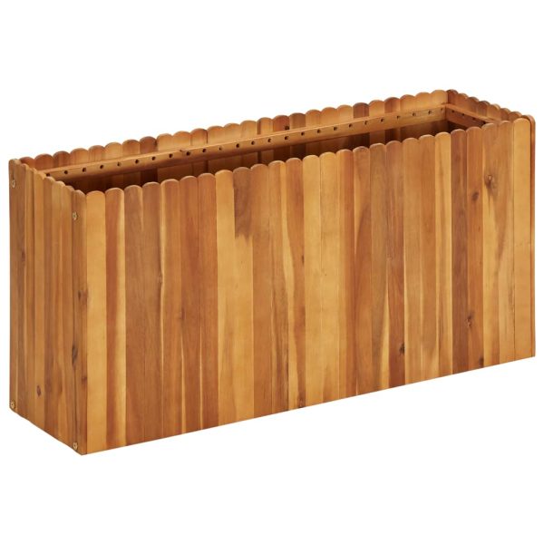 Vaso/floreira de jardim 100x30x50 cm madeira de acácia maciça
