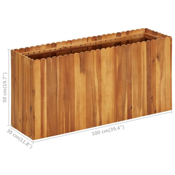 Vaso/floreira de jardim 100x30x50 cm madeira de acácia maciça - Image 6