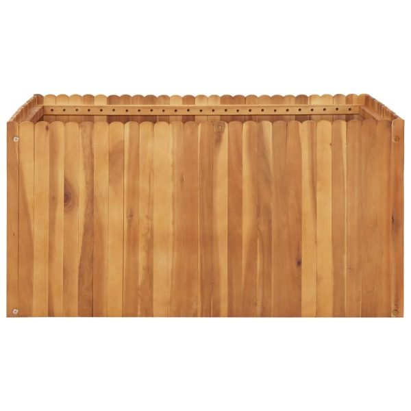 Vaso/floreira de jardim 100x100x50 cm madeira de acácia maciça - Image 2