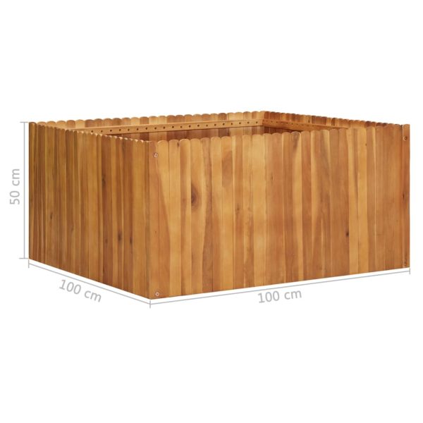 Vaso/floreira de jardim 100x100x50 cm madeira de acácia maciça - Image 6