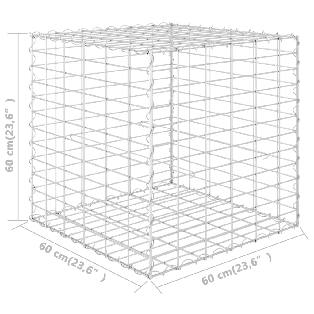 Canteiro elevado/cubo gabião 60x60x60 cm fio de aço - Image 5