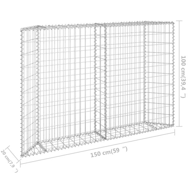 Canteiro elevado/cesto gabião trapézio 150x20x100cm aço galvan. - Image 7
