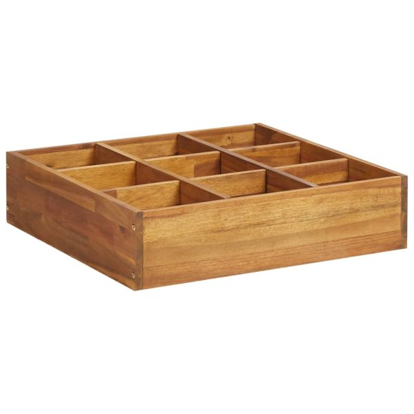 Caixa plantação de ervas madeira de acácia maciça 60x60x15 cm - Image 2