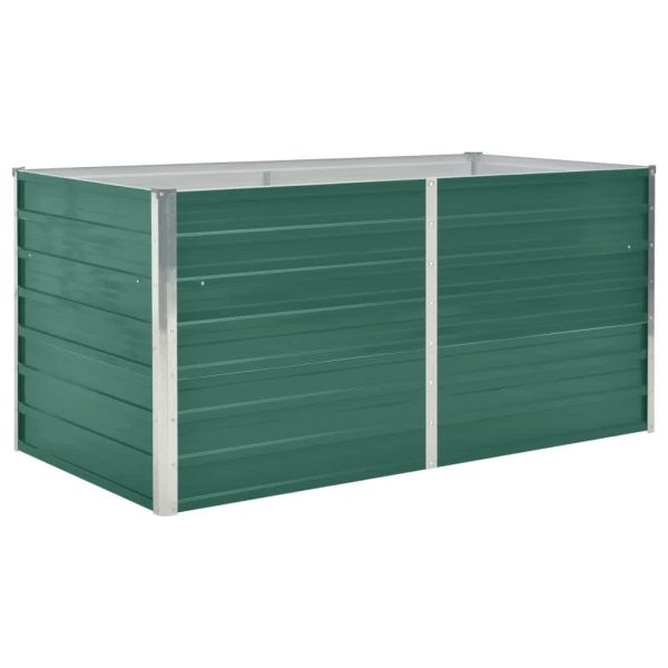 Canteiro de jardim elevado 160x80x77cm aço galvanizado verde - Image 2