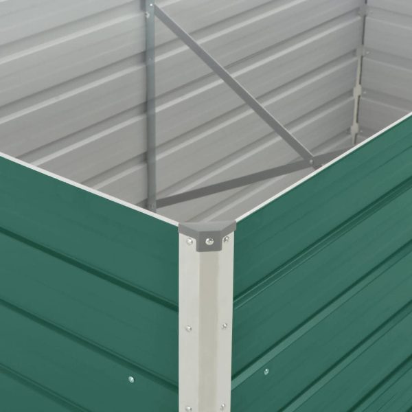 Canteiro de jardim elevado 160x80x77cm aço galvanizado verde - Image 4