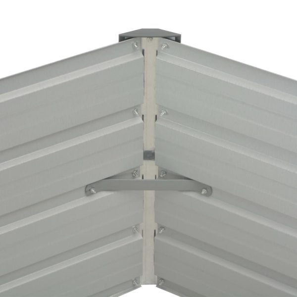 Canteiro de jardim elevado 129x129x46 cm aço galvanizado verde - Image 5