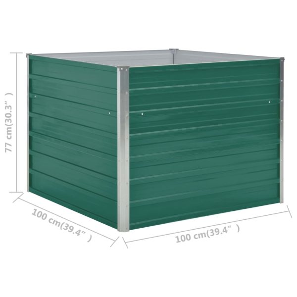 Canteiro jardim elevado 100x100x77cm aço galvanizado verde - Image 6
