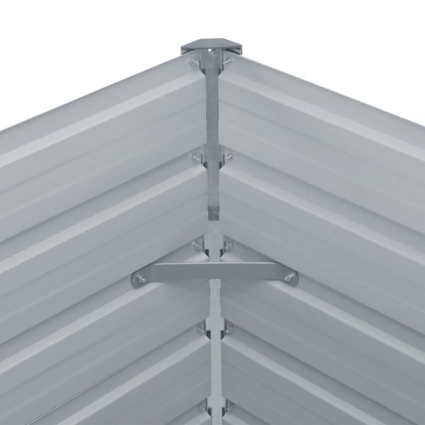 Canteiro jardim elevado 100x100x45 cm aço galvanizado cinzento - Image 5