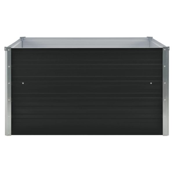 Canteiro jardim elevado 100x100x45 cm aço galvanizado antracite - Image 3