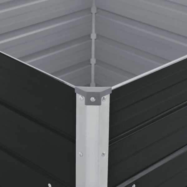 Canteiro jardim elevado 100x100x45 cm aço galvanizado antracite - Image 4