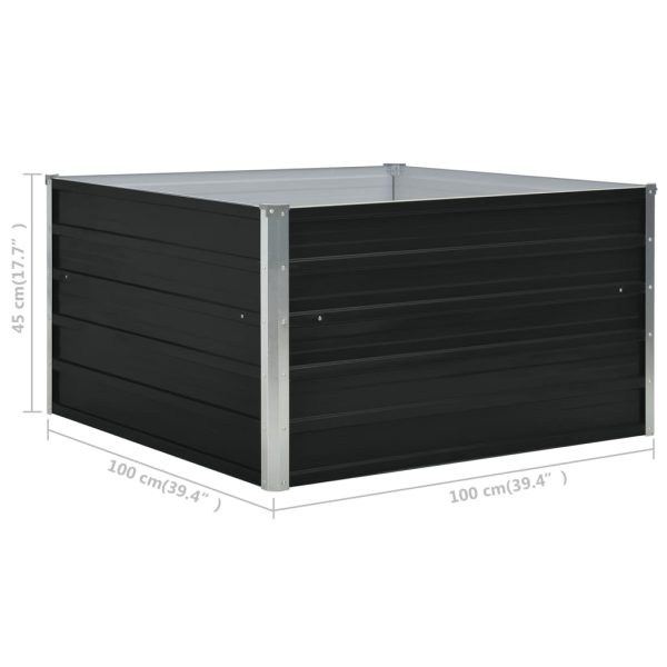 Canteiro jardim elevado 100x100x45 cm aço galvanizado antracite - Image 6
