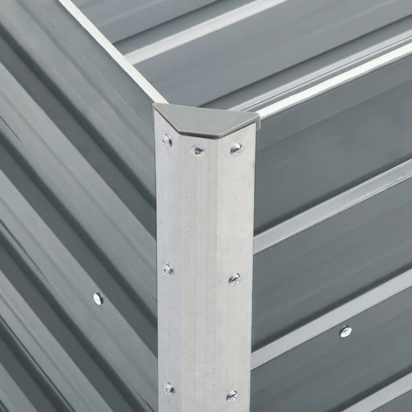 Canteiro elevado de jardim aço galvanizado 240x40x45cm cinzento - Image 4