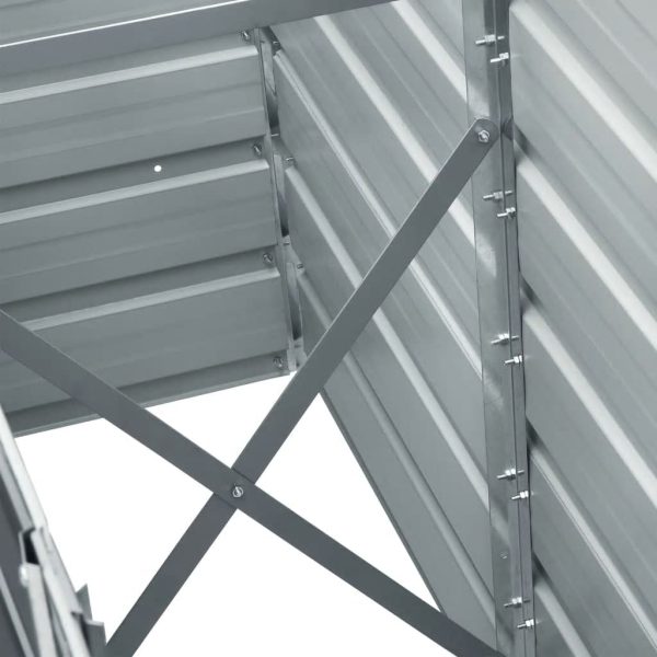 Canteiro elevado de jardim aço galvanizado 240x40x45cm cinzento - Image 5