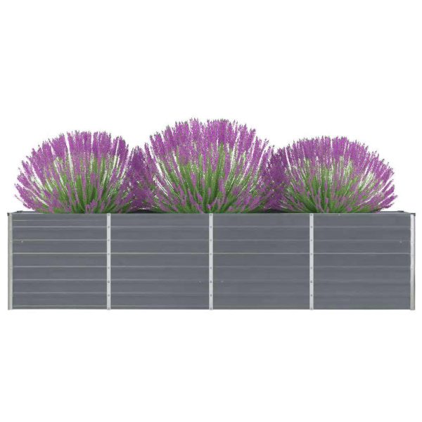 Canteiro jardim elevado 320x40x77 cm aço galvanizado cinzento - Image 3