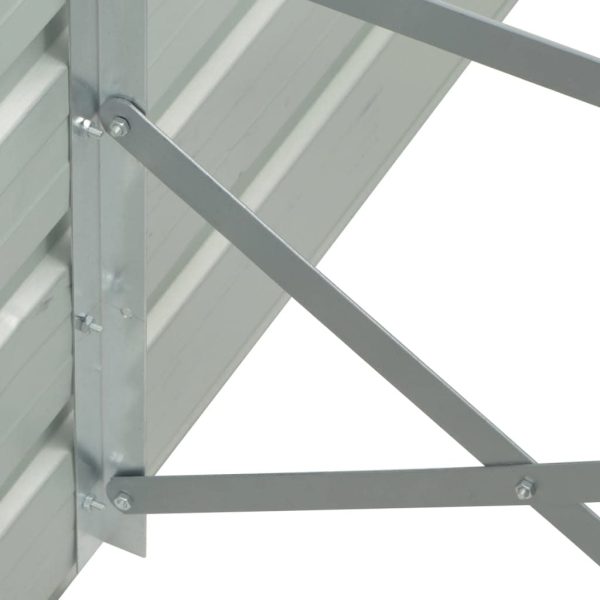Canteiro jardim elevado 320x40x77 cm aço galvanizado cinzento - Image 6