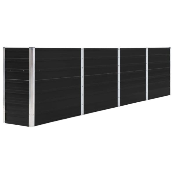 Canteiro jardim elevado 320x40x77 cm aço galvanizado antracite - Image 2
