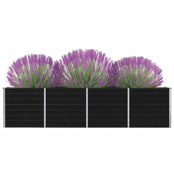 Canteiro jardim elevado 320x40x77 cm aço galvanizado antracite - Image 3