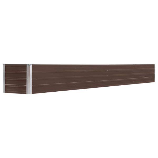 Canteiro elevado jardim aço galvanizado 320x40x45 cm castanho - Image 2