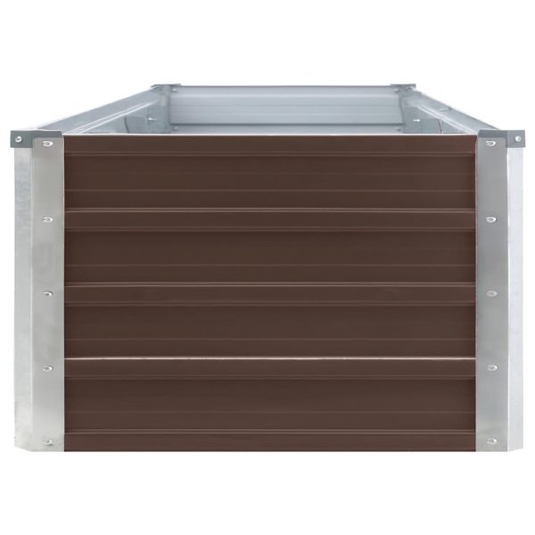 Canteiro elevado jardim aço galvanizado 320x40x45 cm castanho - Image 4