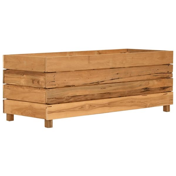 Floreira 100x40x38 cm teca reciclada e aço - Image 11