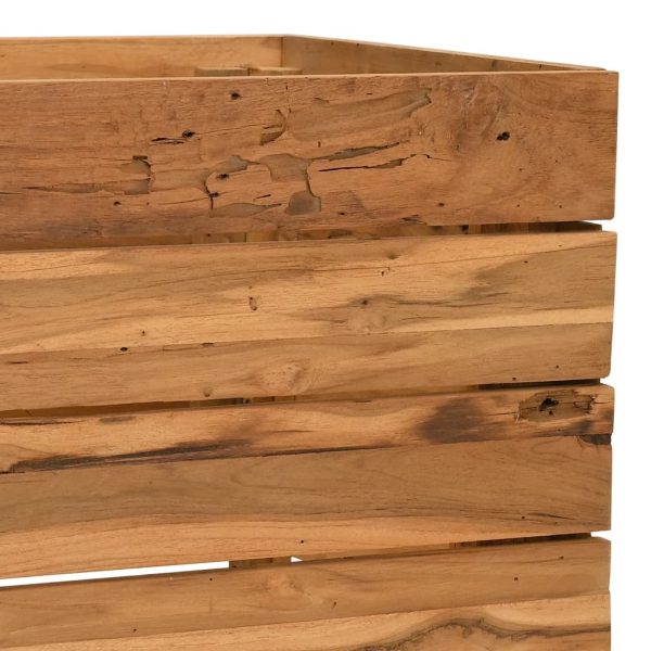 Floreira 100x40x38 cm teca reciclada e aço - Image 6