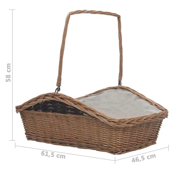 Cesto para lenha com pega 61,5x46,5x58 cm salgueiro castanho - Image 8