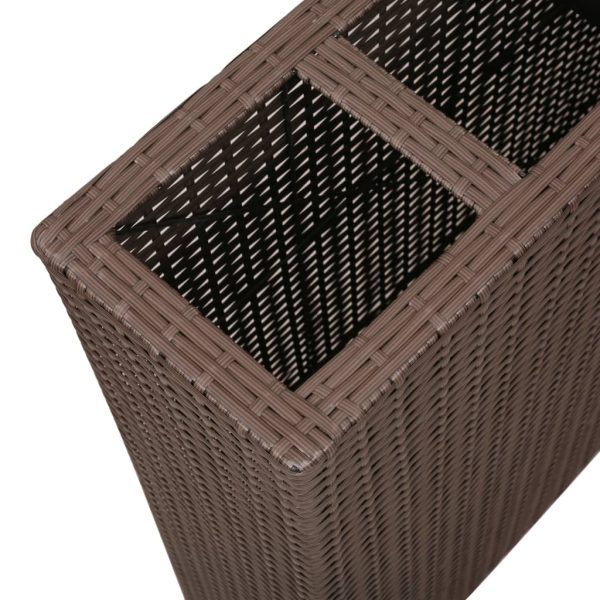 Floreira de jardim com 4 vasos 2 pcs vime PE castanho - Image 6