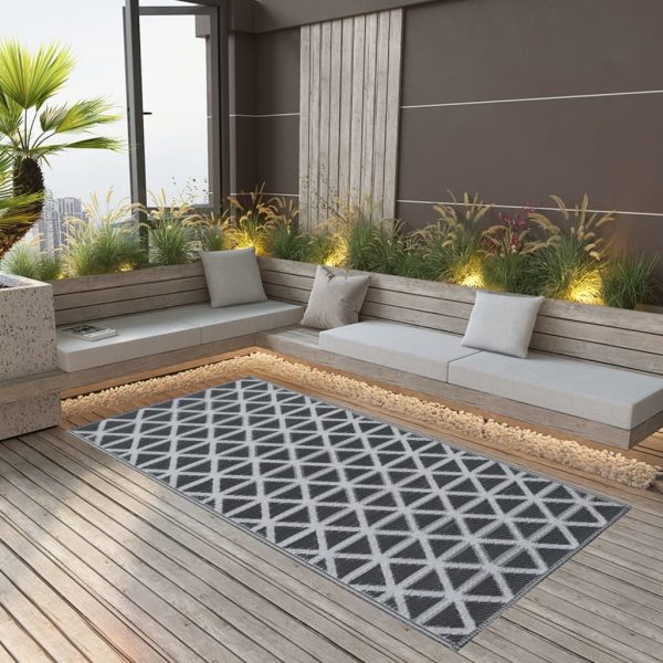 Tapete de exterior 190x290 cm PP preto