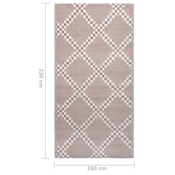 Tapete de exterior 160x230 cm PP castanho - Image 7