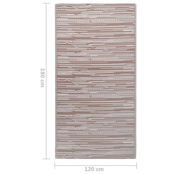 Tapete de exterior 120x180 cm PP castanho - Image 7