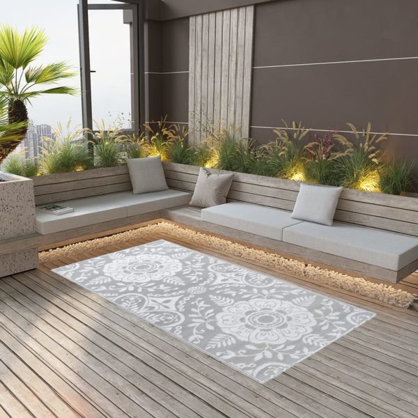 Tapete de exterior 160x230 cm PP cinzento-claro