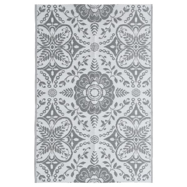 Tapete de exterior 190x290 cm PP cinzento-claro