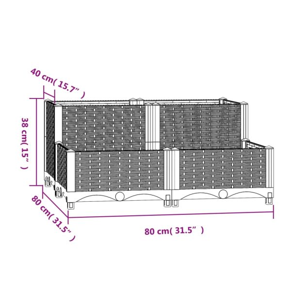 Canteiro elevado 80x80x38 cm polipropileno - Image 6