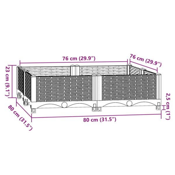 Canteiro elevado 80x80x23 cm polipropileno - Image 6