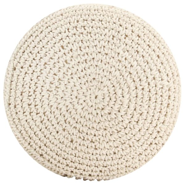 Pufe artesanal macramé 45x30 cm algodão - Image 2