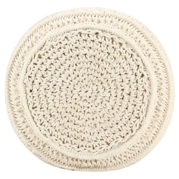 Pufe artesanal macramé 45x30 cm algodão - Image 3