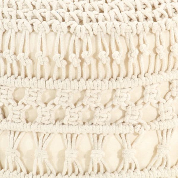 Pufe artesanal macramé 45x30 cm algodão - Image 4