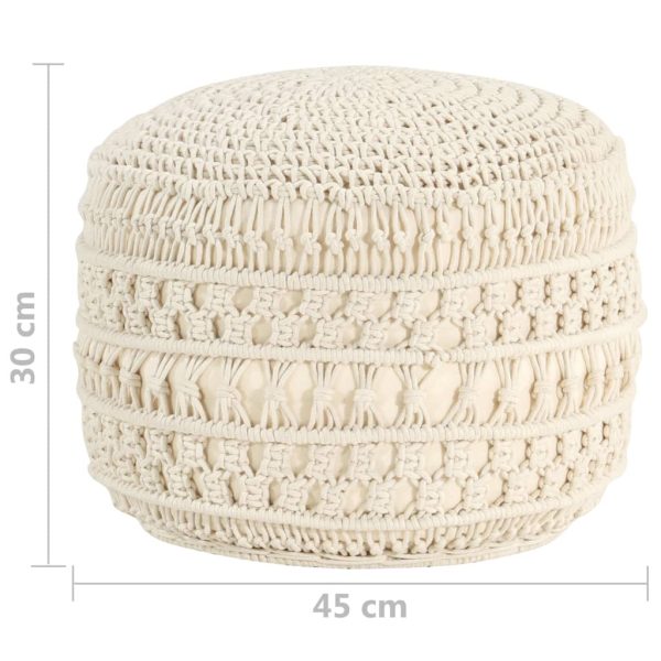 Pufe artesanal macramé 45x30 cm algodão - Image 5