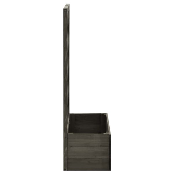 Vaso com treliça para jardim 50x25x90 cm abeto maciço cinzento - Image 3
