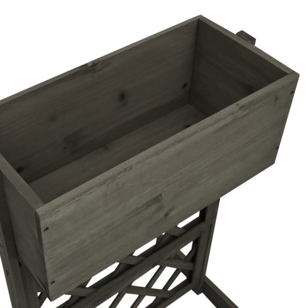 Vaso com treliça para jardim 45x30x74 cm abeto maciço cinzento - Image 4