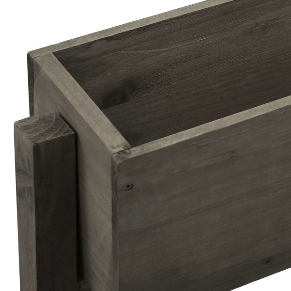 Floreira dobrável para jardim 60x14x75 cm abeto maciço cinzento - Image 4