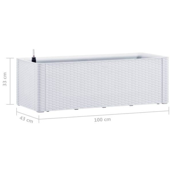 Vaso/floreira c/ sistema rega automática 100x43x33 cm branco - Image 7