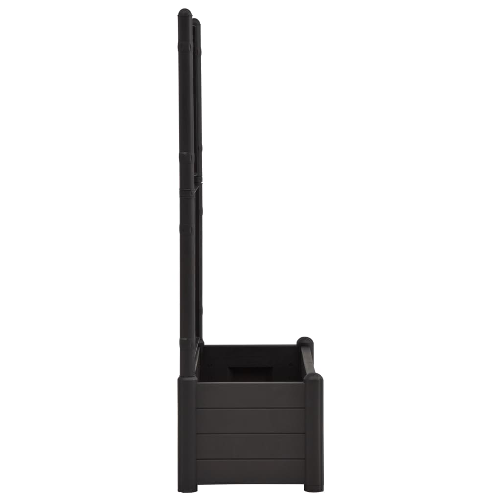 Vaso/floreira de jardim com treliça 100x43x142 cm PP antracite - Image 4