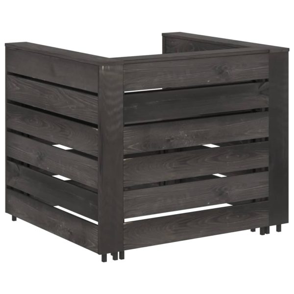 2 pcs conjunto lounge jardim em paletes pinho impregnado cinza - Image 4