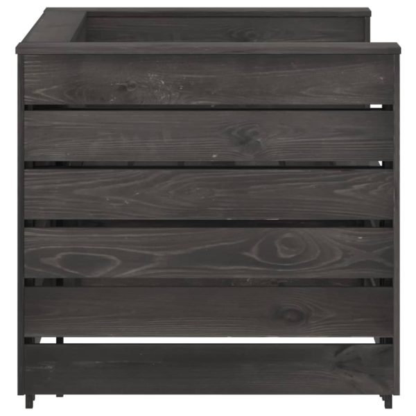 2 pcs conjunto lounge jardim em paletes pinho impregnado cinza - Image 5