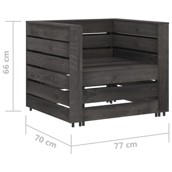 2 pcs conjunto lounge jardim em paletes pinho impregnado cinza - Image 7