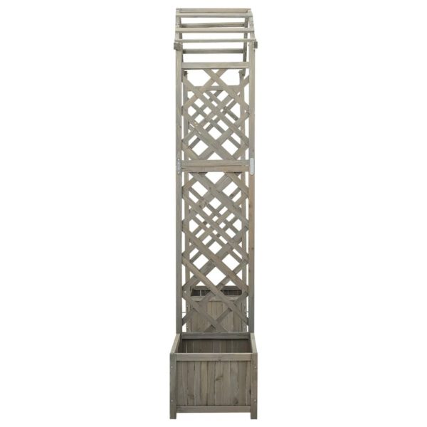 Pérgola de jardim com vasos madeira de abeto maciça cinzento - Image 3