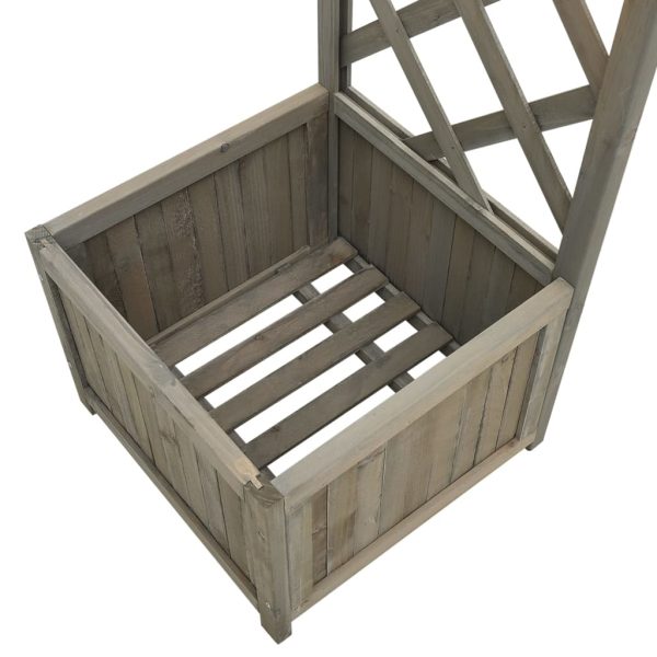 Pérgola de jardim com vasos madeira de abeto maciça cinzento - Image 4